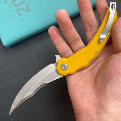 KU KNIVES KU346C Crest Pikal Linerlock Yellow Folding Knife