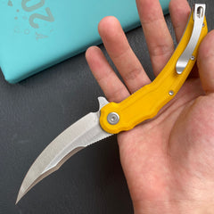 KU KNIVES KU346C Crest Pikal Linerlock Yellow Folding Knife