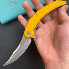 KU KNIVES KU346C Crest Pikal Linerlock Yellow Folding Knife