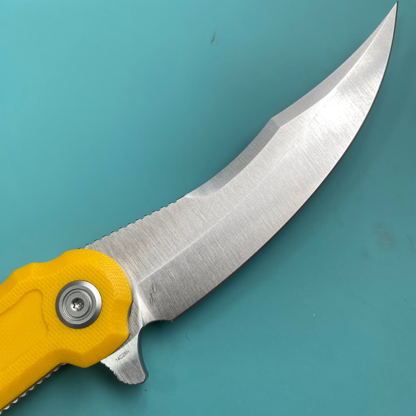 KU KNIVES KU346C Crest Pikal Linerlock Yellow Folding Knife