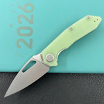 KUBEY Knife KU122V Coeus Linerlock Jade  G10 Handle Fold Knife