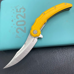 KU KNIVES KU346C Crest Pikal Linerlock Yellow Folding Knife