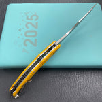 KUBEY knife  KU346C Crest Pikal Linerlock Yellow Folding Knife