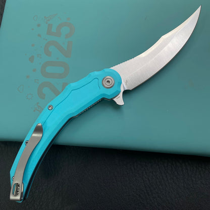 KU KNIVES KU346B Crest Pikal Linerlock Tiffany Blue Folding Knife