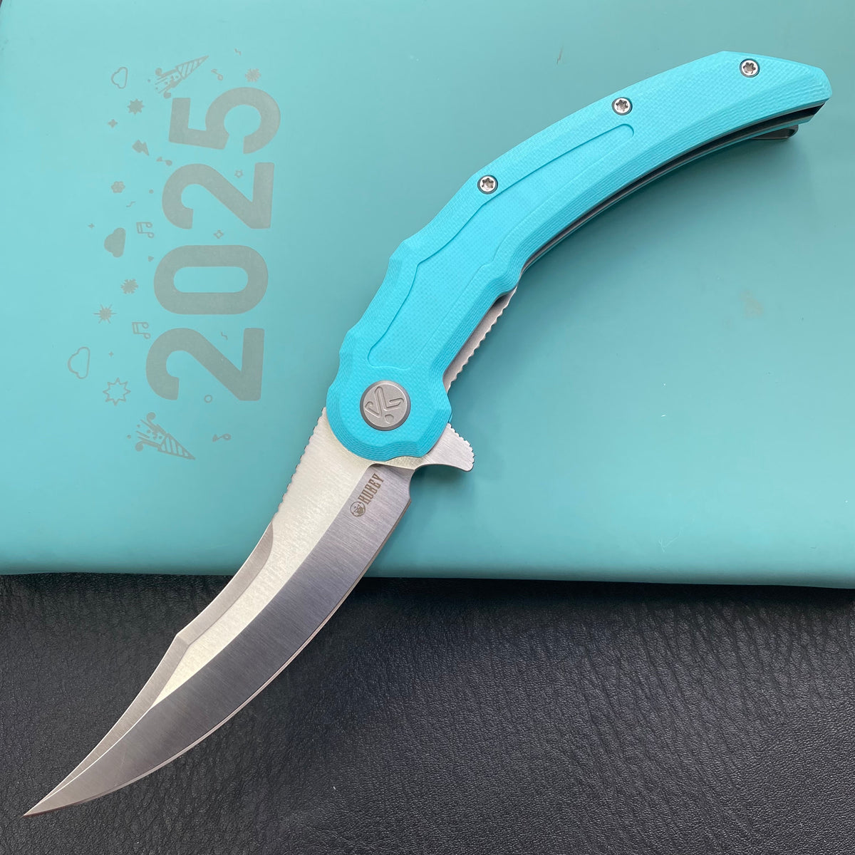 KU KNIVES KU346B Crest Pikal Linerlock Tiffany Blue Folding Knife