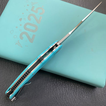 KU KNIVES KU346B Crest Pikal Linerlock Tiffany Blue Folding Knife