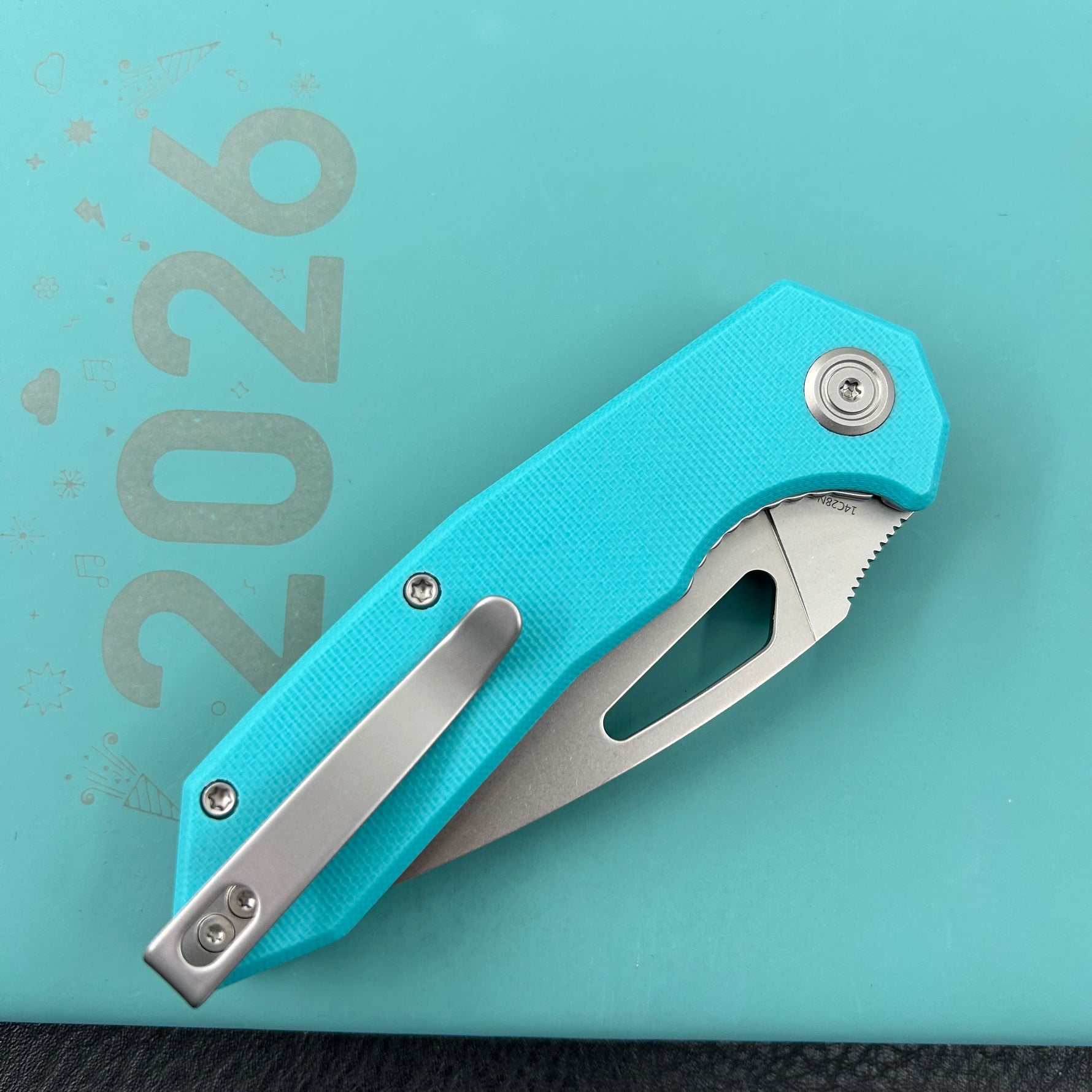 KUBEY Knife KU122-1B Coeus Linerlock Tiffany Blue   Fold Knife