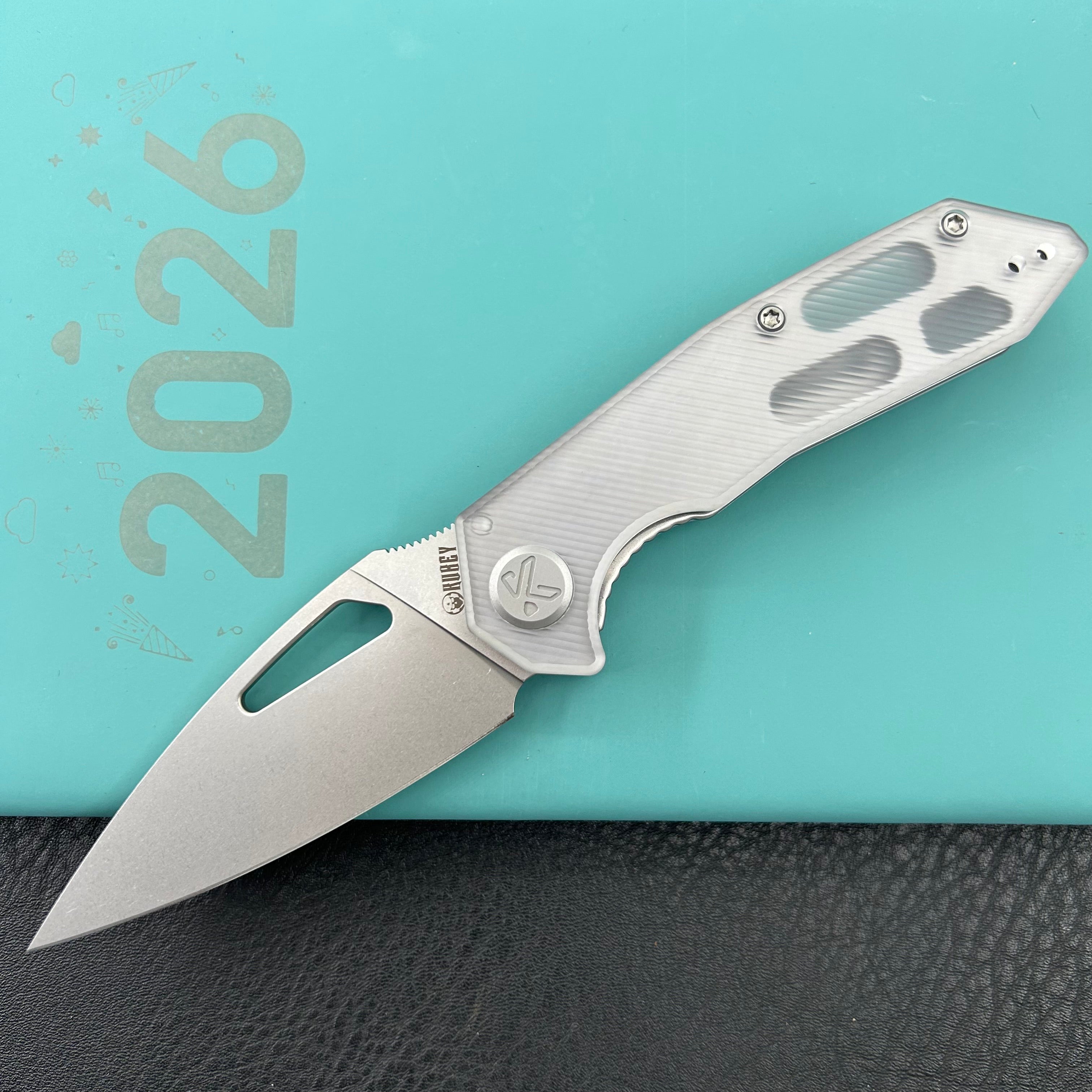 KUBEY Knife KU122-1A Coeus Linerlock Translucent Polycarbonate   Fold Knife