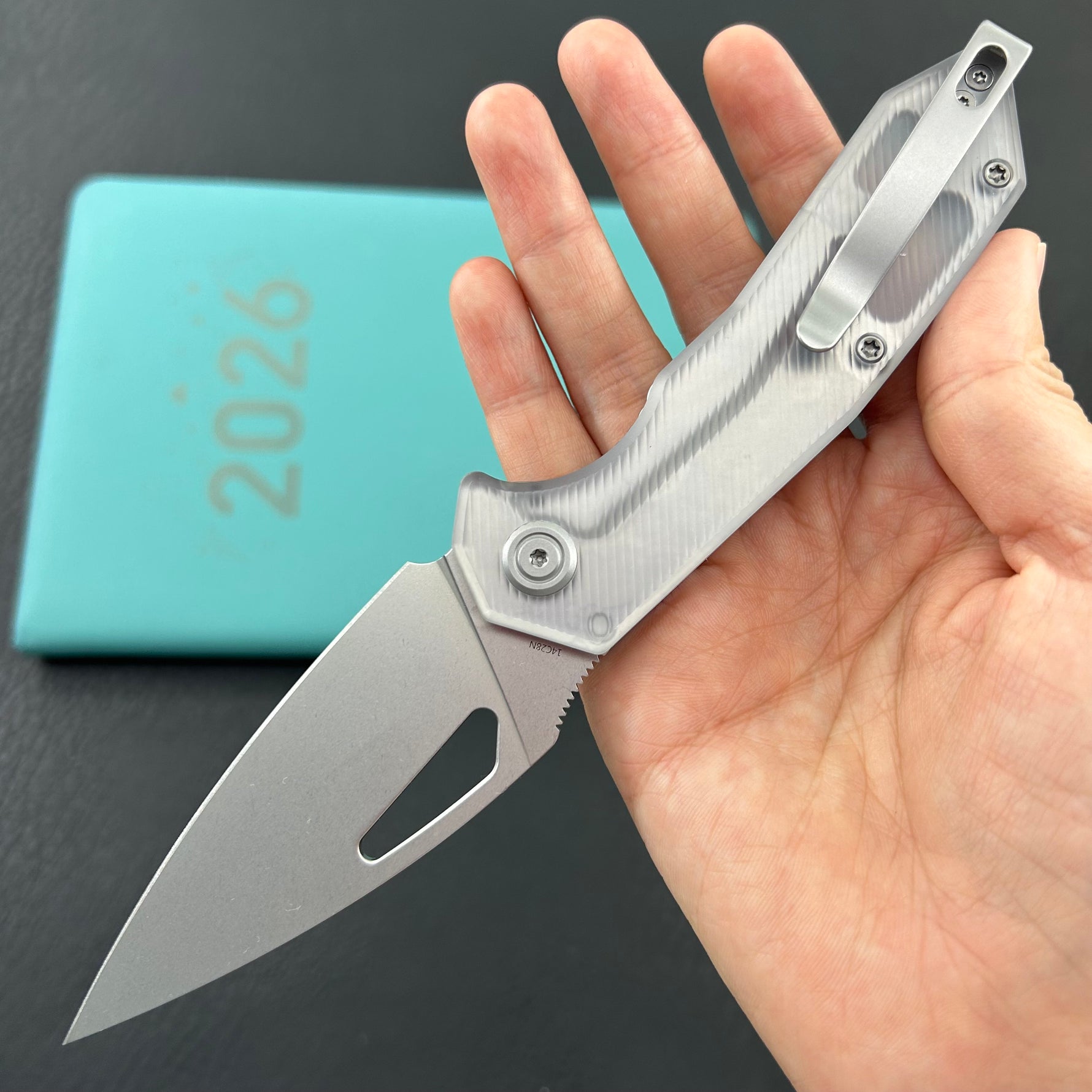 KUBEY Knife KU122-1A Coeus Linerlock Translucent Polycarbonate   Fold Knife