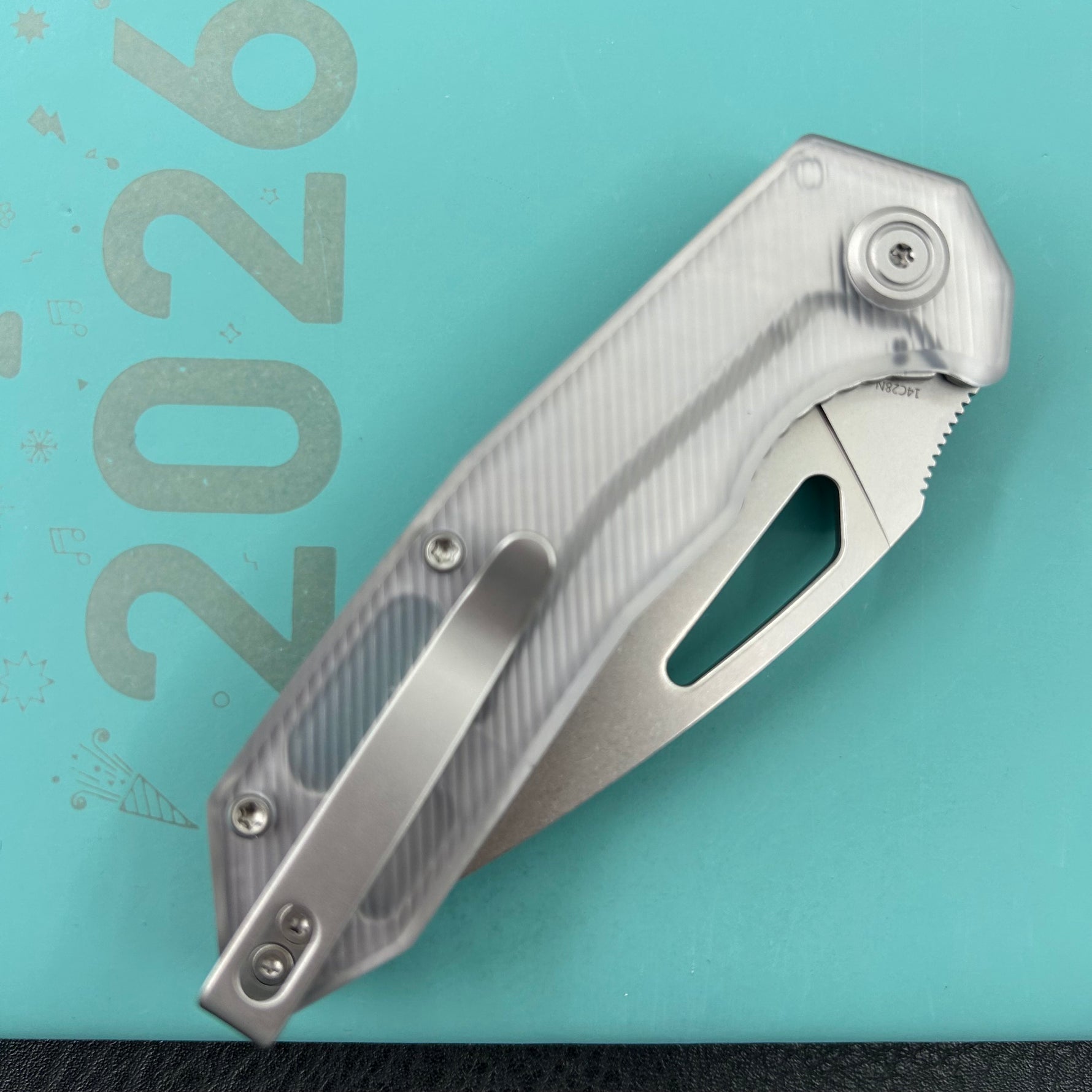 KUBEY Knife KU122-1A Coeus Linerlock Translucent Polycarbonate   Fold Knife