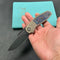 KB Knives KB384C Stroller Folding Knife Bronze Titanium/CF Inlays Handle 3.35" Blackwash CPM 20CV Blade