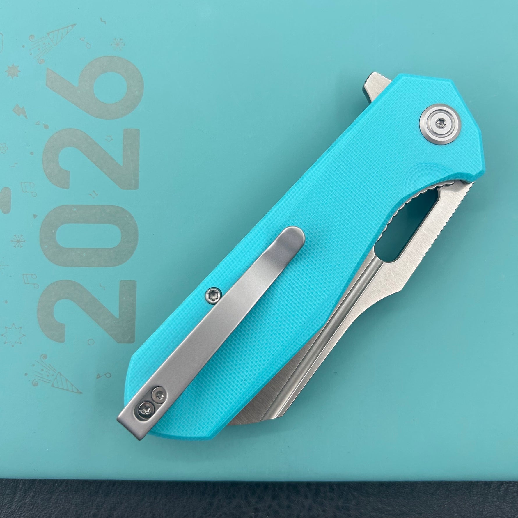 KUBEY Knife KU328L Atlas Linerlock Tiffany Blue  Folding Knife