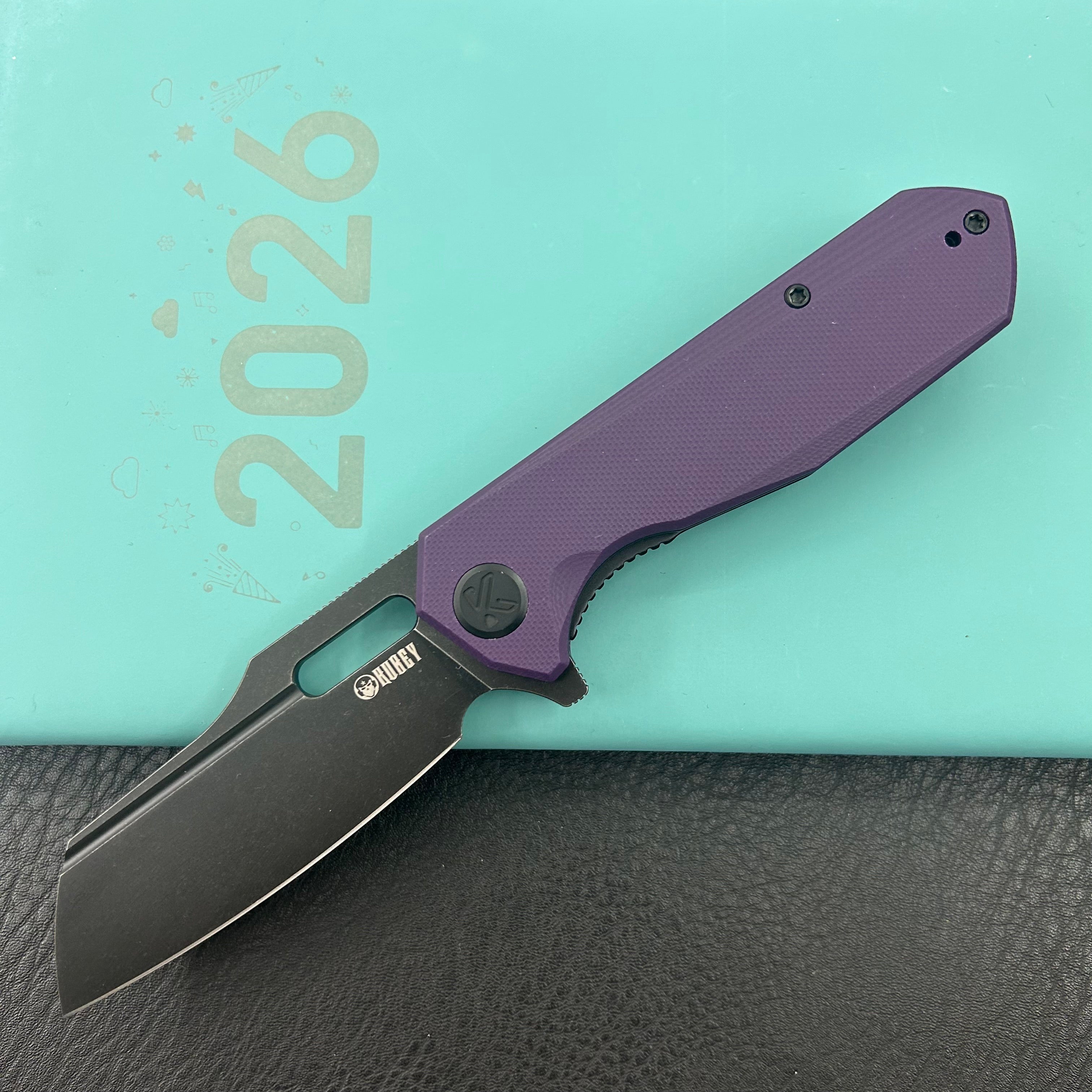 KUBEY Knife KU328M Atlas Linerlock Black Purple   Folding Knife