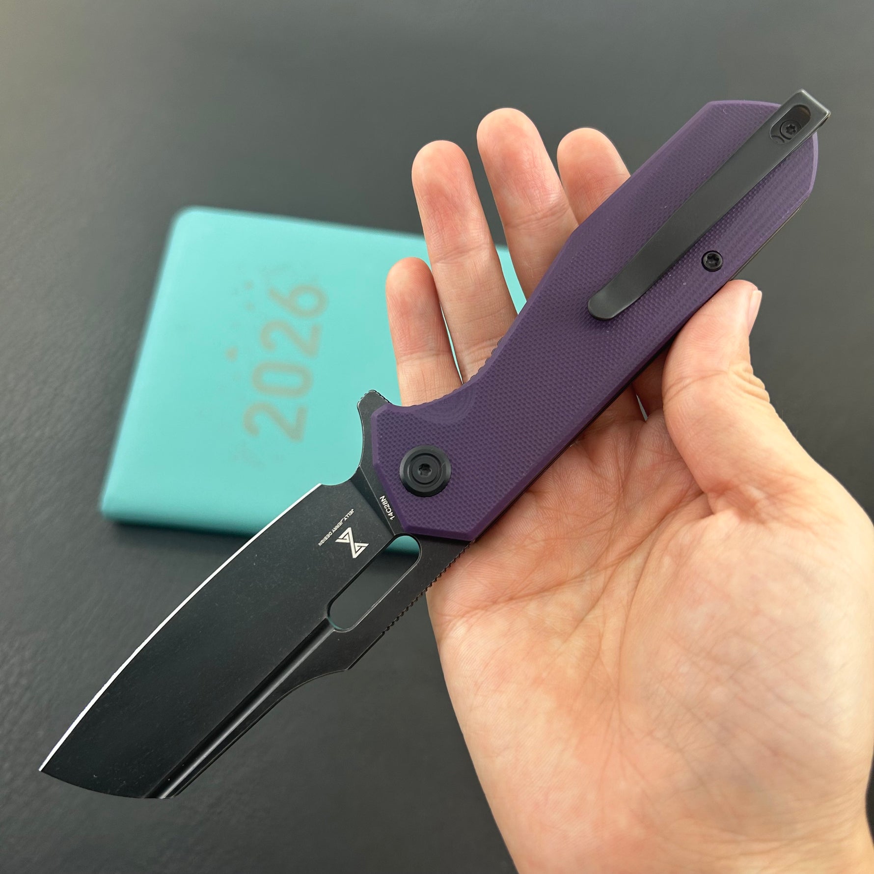 KUBEY Knife KU328M Atlas Linerlock Black Purple   Folding Knife