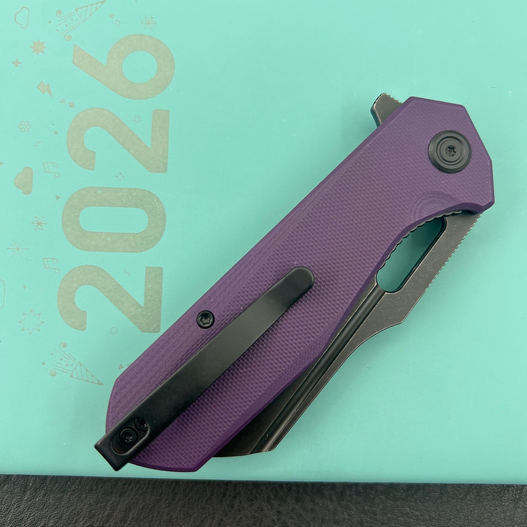 KUBEY Knife KU328M Atlas Linerlock Black Purple   Folding Knife