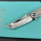 KUBEY KB294A Interflow Tactical Folding Knife Flipper Folder Grey Titanium Handle 3.50" Belt Satin Bohler M390 Blade