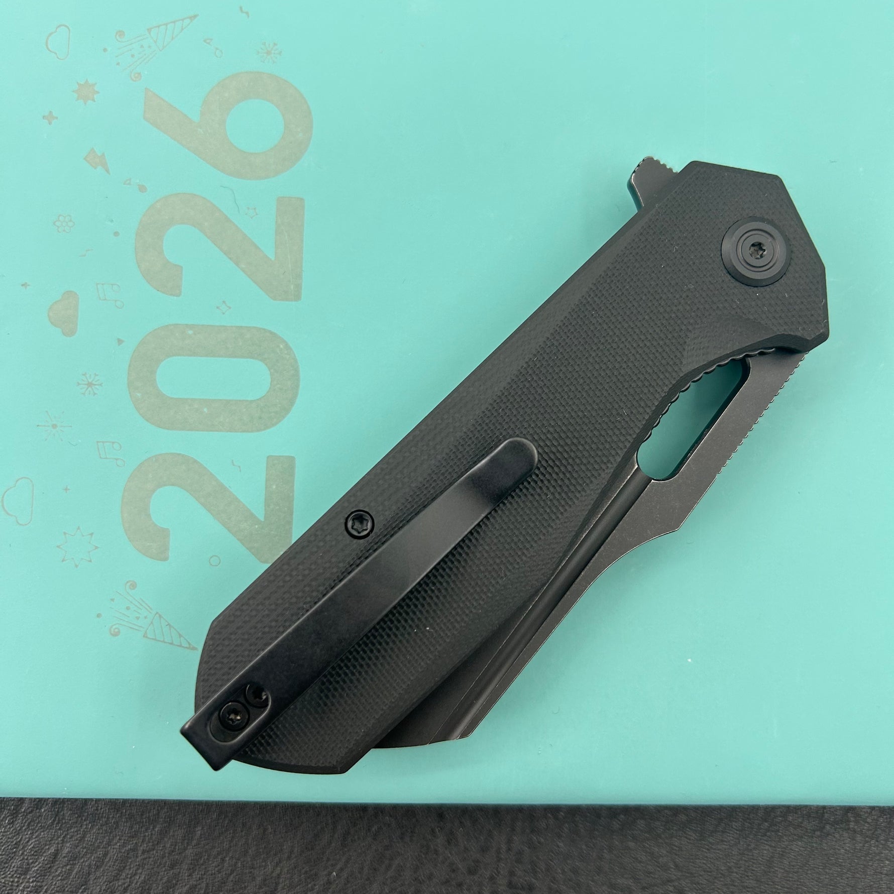 KUBEY Knife KU328G Atlas Linerlock Blackout   Folding Knife