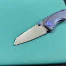 KB Knives KB390C Steeltle Folding Knife Blue Titanium Handle 2.36" Stonewash M390 Blade