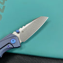 KB Knives KB390C Steeltle Folding Knife Blue Titanium Handle 2.36" Stonewash M390 Blade