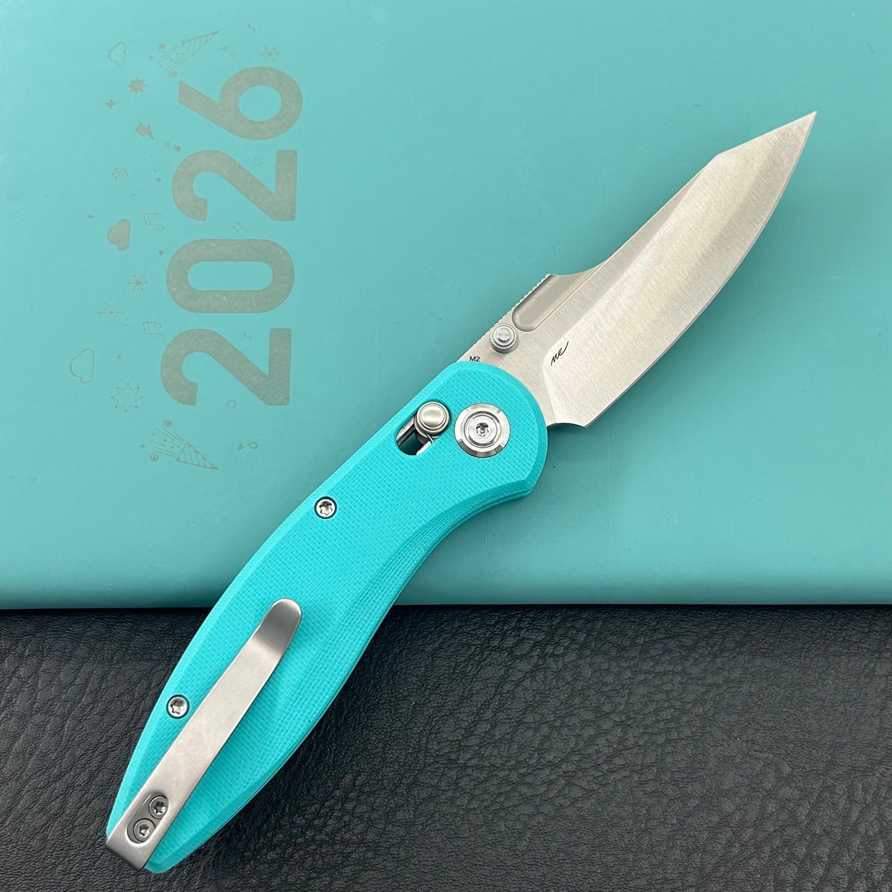 KUBEY Knife KU422C Minor Crossbar Lock Tiffany Blue  Folding Knife