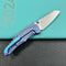 KB Knives KB390C Steeltle Folding Knife Blue Titanium Handle 2.36" Stonewash M390 Blade