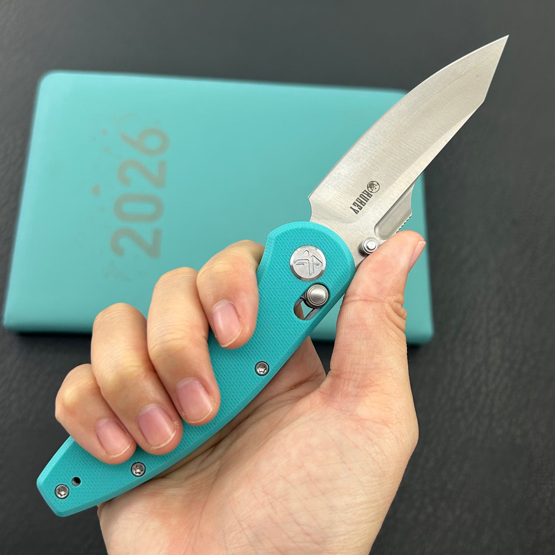 KUBEY Knife KU422C Minor Crossbar Lock Tiffany Blue  Folding Knife