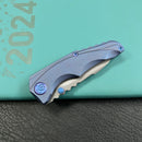 KB Knives KB390C Steeltle Folding Knife Blue Titanium Handle 2.36" Stonewash M390 Blade