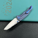 KB Knives KB390C Steeltle Folding Knife Blue Titanium Handle 2.36" Stonewash M390 Blade