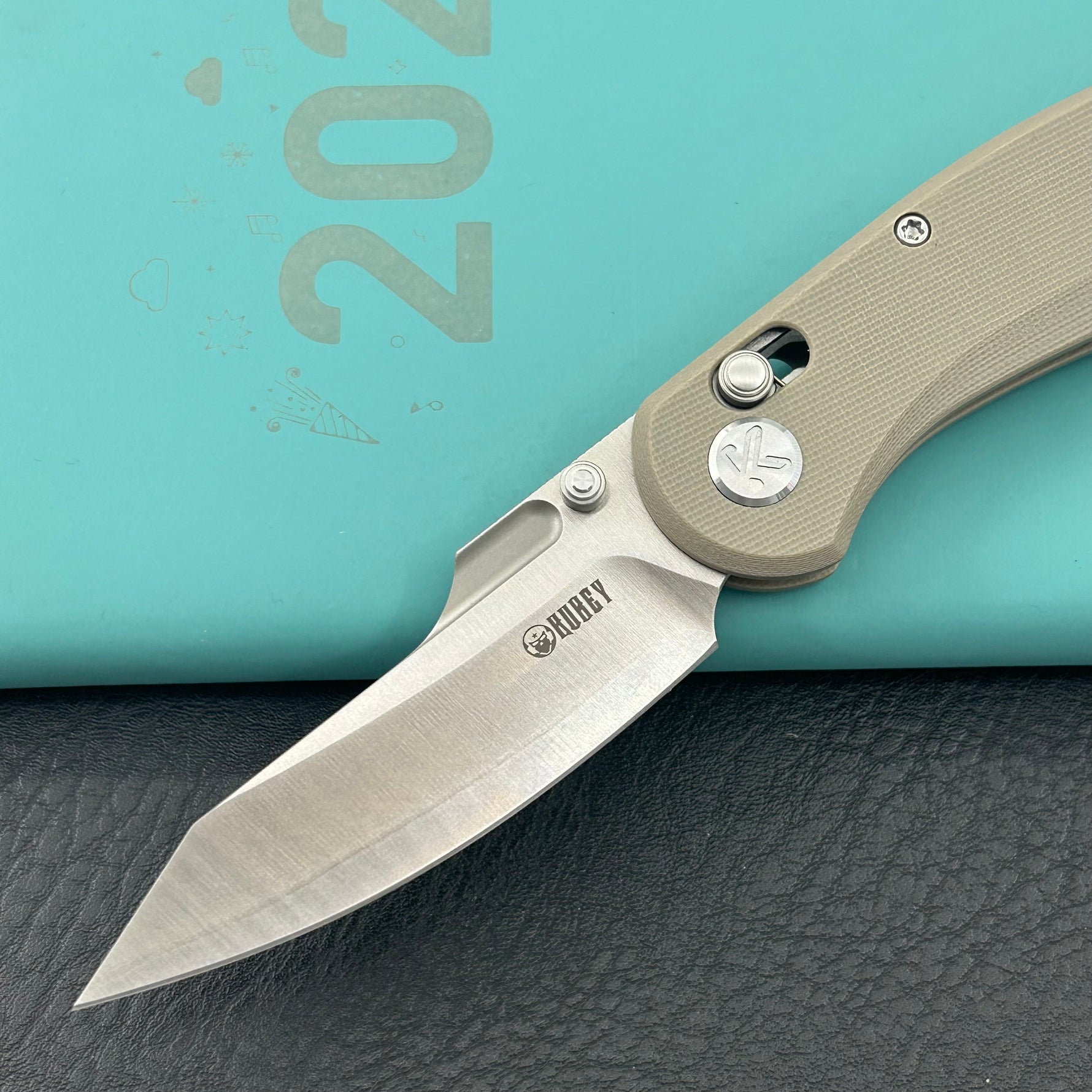 KUBEY Knife KU422B Minor Crossbar Lock Tan  Folding Knife