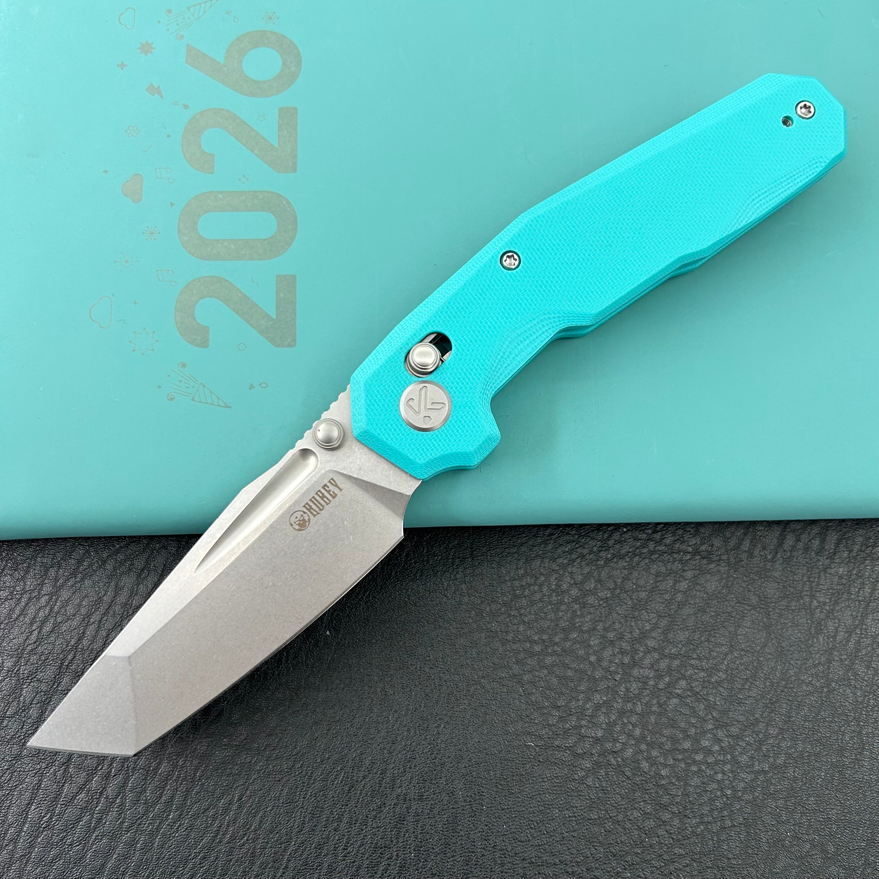 KUBEY Knife KU237G Carve Crossbarlock Tiffany Blue  Folding Knife