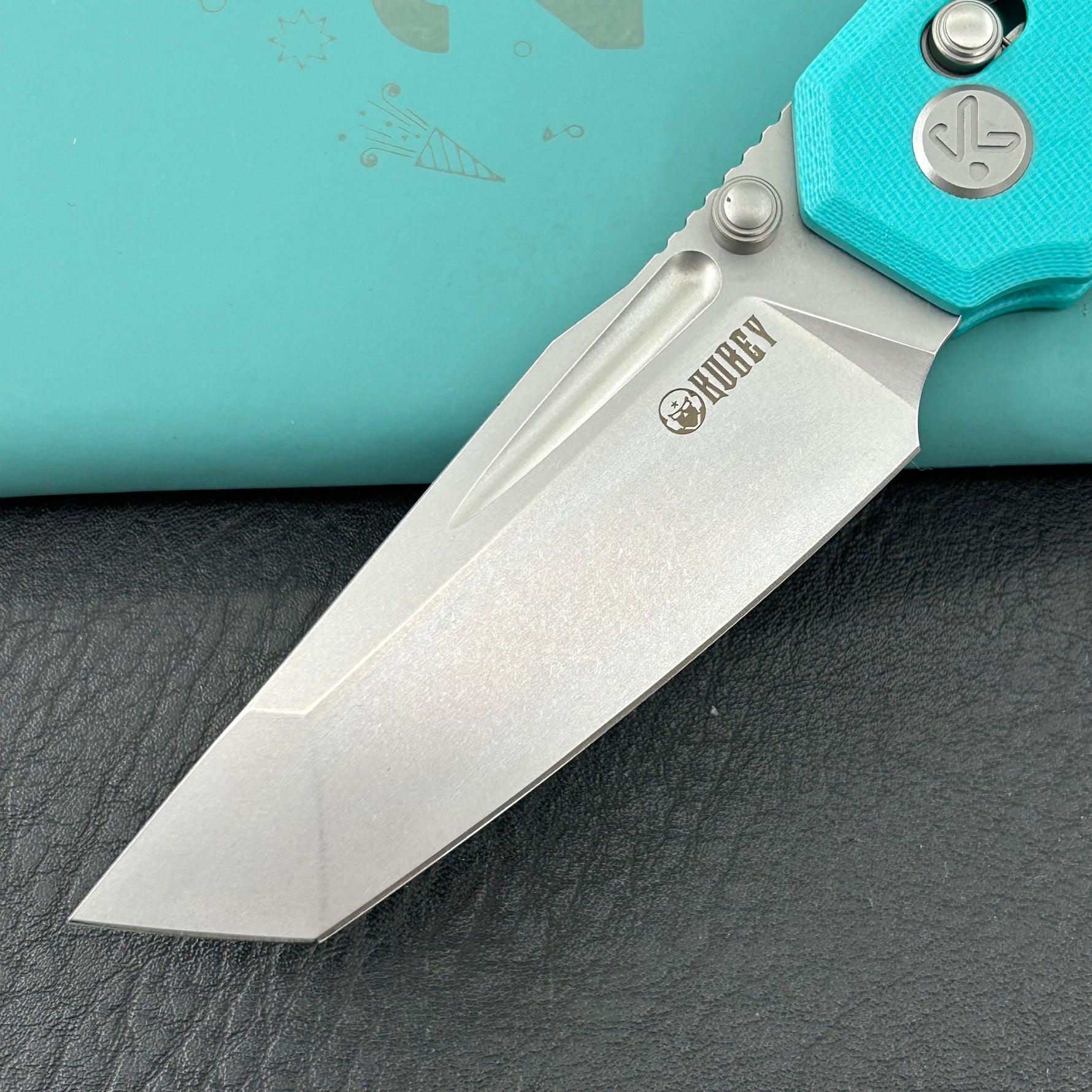 KUBEY Knife KU237G Carve Crossbarlock Tiffany Blue  Folding Knife