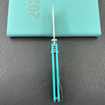 KUBEY Knife KU237G Carve Crossbarlock Tiffany Blue  Folding Knife