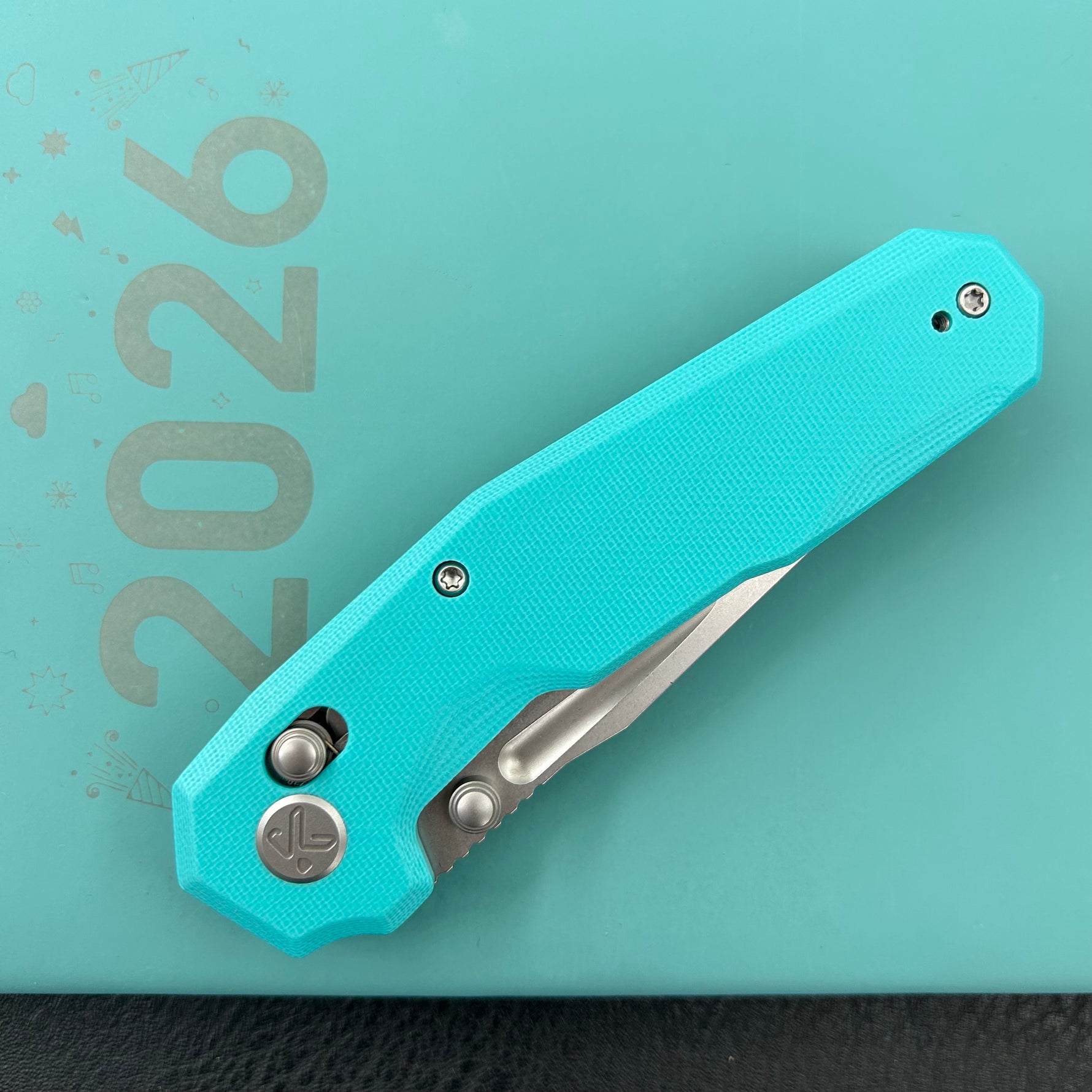 KUBEY Knife KU237G Carve Crossbarlock Tiffany Blue  Folding Knife