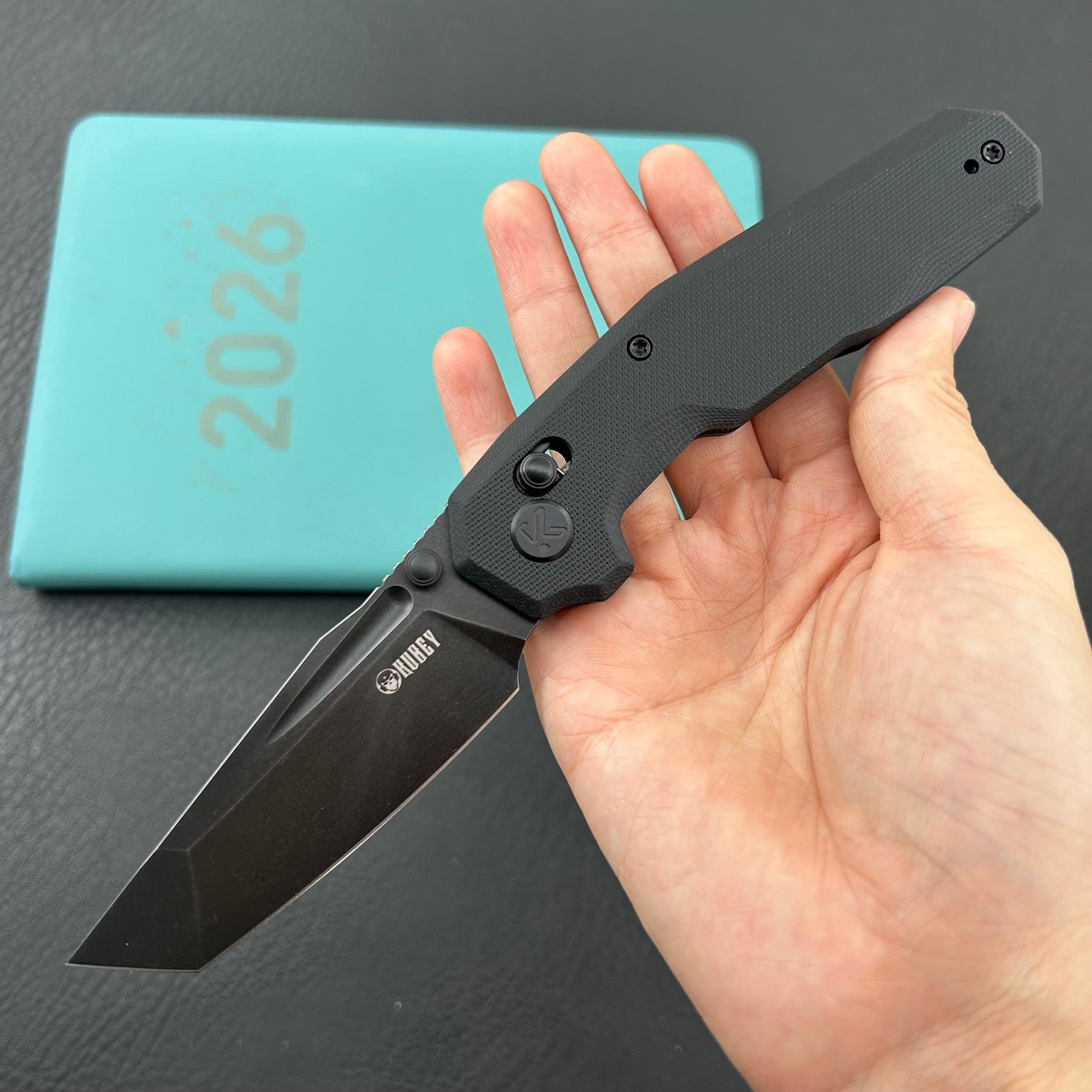 KUBEY Knife KU237E Carve Crossbarlock Blackout  Folding Knife
