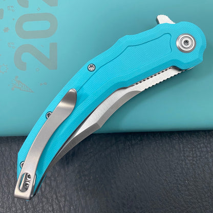 KU KNIVES KU346B Crest Pikal Linerlock Tiffany Blue Folding Knife