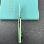 KUBEY Knife KU237F Carve Crossbarlock Jade  Folding Knife