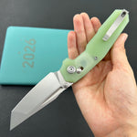 KUBEY Knife KU237F Carve Crossbarlock Jade  Folding Knife