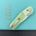 KUBEY Knife KU237F Carve Crossbarlock Jade  Folding Knife