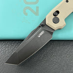 KUBEY Knife KU237C Carve Crossbarlock Black Tan  Folding Knife