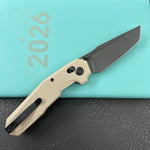 KUBEY Knife KU237C Carve Crossbarlock Black Tan  Folding Knife