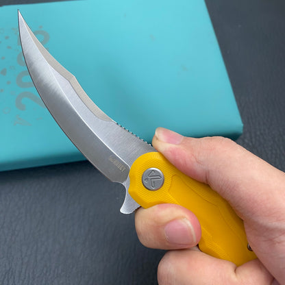 KU KNIVES KU346C Crest Pikal Linerlock Yellow Folding Knife