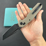 KUBEY Knife KU237C Carve Crossbarlock Black Tan  Folding Knife