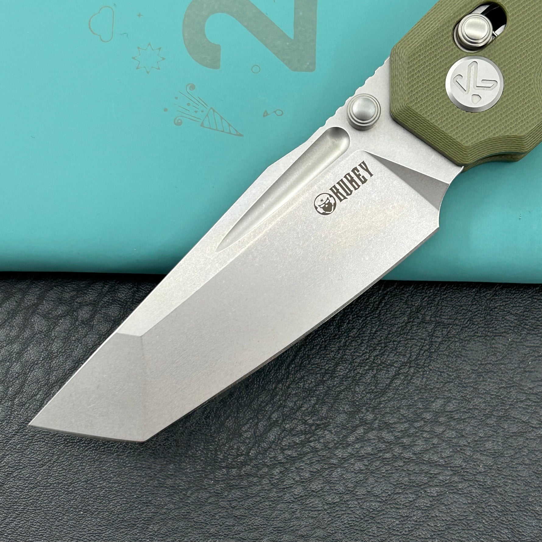 KUBEY Knife KU237B Carve Crossbarlock Green  Folding Knife