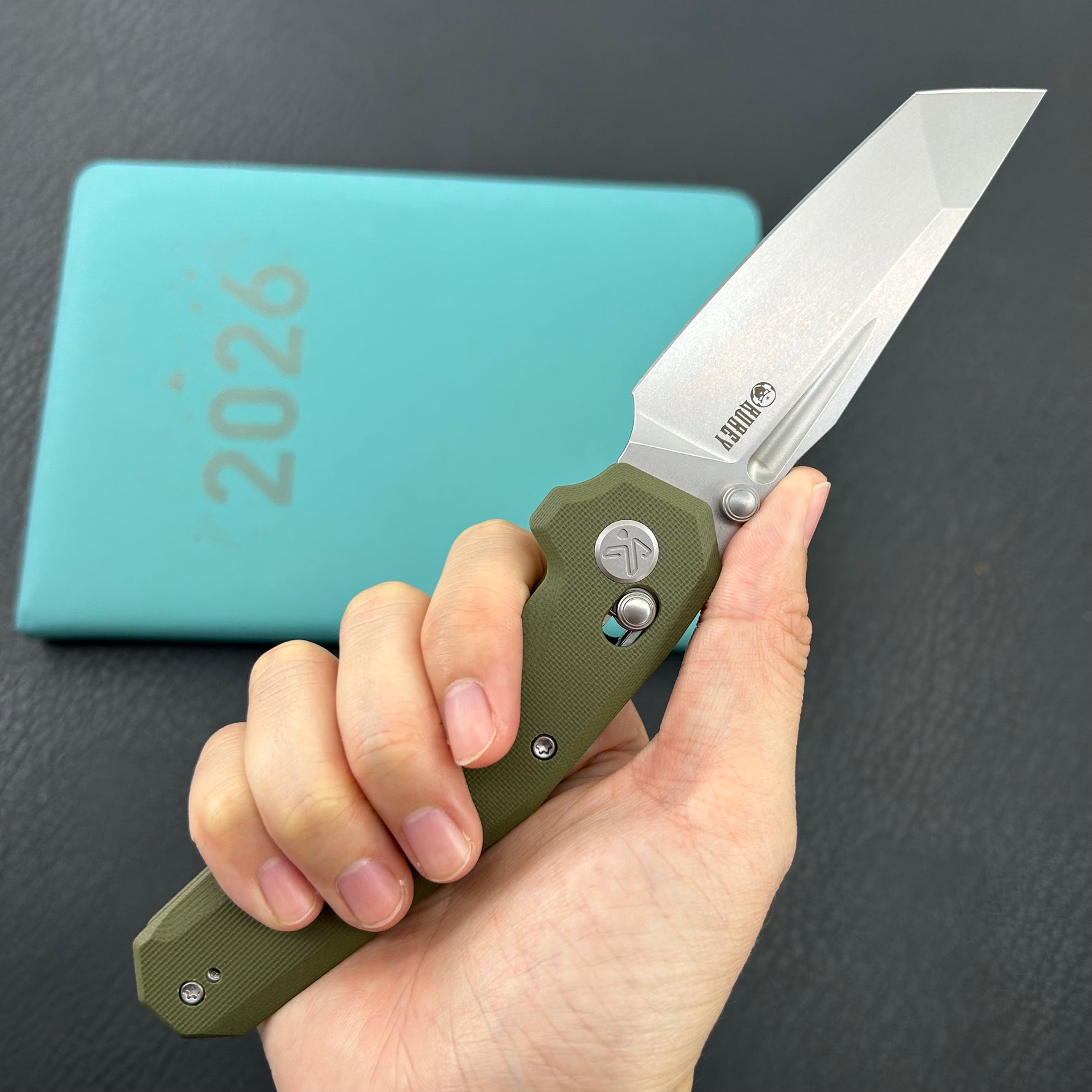 KUBEY Knife KU237B Carve Crossbarlock Green  Folding Knife
