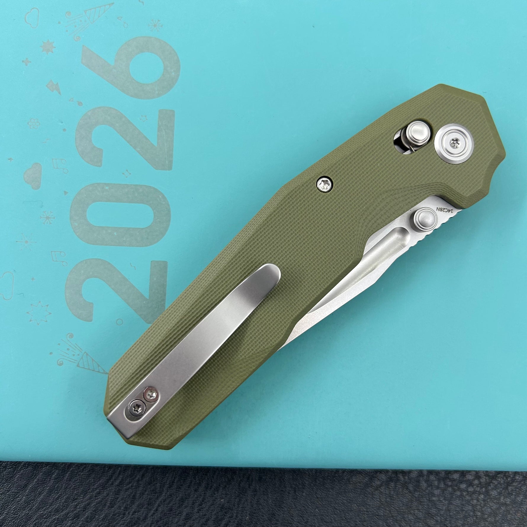 KUBEY Knife KU237B Carve Crossbarlock Green  Folding Knife