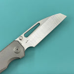 KB KNIVES KB435A-1 Venom Top Liner Lock Pocket Folding Knife Sandblast Titanium w/ Radial Milling 3.46" Belt Satin CPM S90V Blade