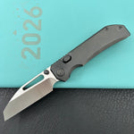 KB KNIVES KB435C-1 Venom Top Liner Lock Pocket Folding Knife DLC Titanium w/ Radial Milling 3.46" Belt Satin CPM S90V Blade