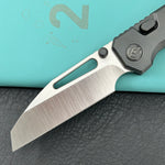 KB KNIVES KB435C-1 Venom Top Liner Lock Pocket Folding Knife DLC Titanium w/ Radial Milling 3.46" Belt Satin CPM S90V Blade