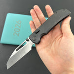 KB KNIVES KB435C-1 Venom Top Liner Lock Pocket Folding Knife DLC Titanium w/ Radial Milling 3.46" Belt Satin CPM S90V Blade