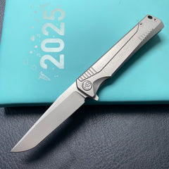 KB KNIVES KB429A Pyramid Folding Knife Gray Titanium Handle 3.54'' Beadblast M390